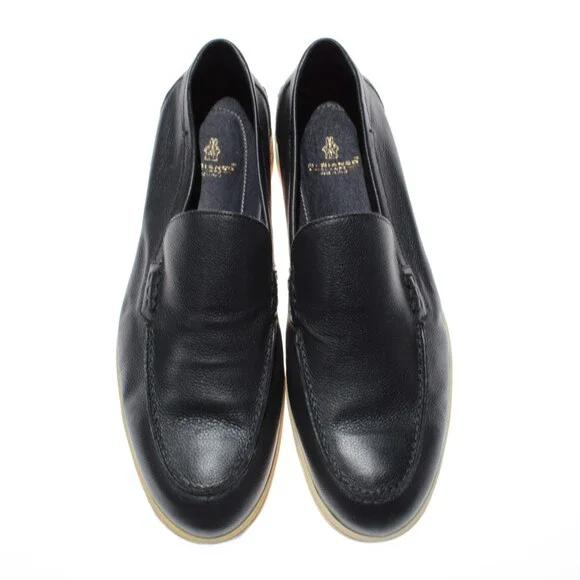 Di Bianco NWD Etna Pebble Leather Loafers / Drivers Size 42 (US 9) in Navy